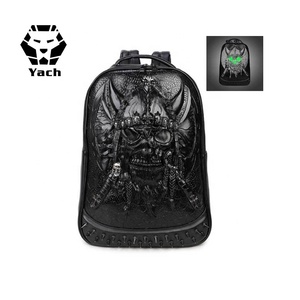 Wholesale Free Sample Lightweight <strong>Bag</strong> Pack 3D Stereo <strong>Skull</strong> Printing Backpack Luminous School Backpack for Riding /Hiking /School - Product Image 1