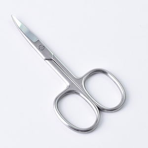 Herramienta de maquillaje profesional, tijeras para manicura de pestañas de acero inoxidable, logo personalizado, tijera de cejas con punta curvada - Product Image 1