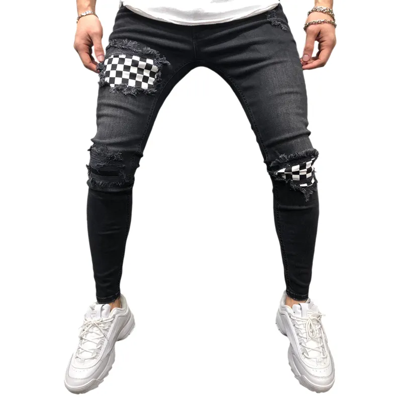 Promoción spanish, Compras online de spanish promocionales, pantalones  vaqueros negro y rayas blancas.alibaba.com