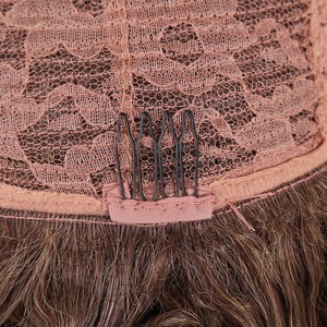 Perruque courte de style afro-américain naturel, <span class=keywords><strong>cheveux</strong></span> synthétiques bouclés crépus avec dentelle transparente - Product Image 5