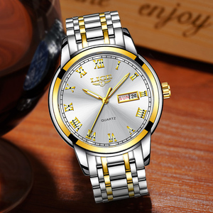 LIGE LG9846 orologi al quarzo Casual da uomo rotondi con fibbia analogica in acciaio luminoso ultima lega di moda orologio impermeabile <span class=keywords><strong>Sport</strong></span> 3BAR - Product Image 2
