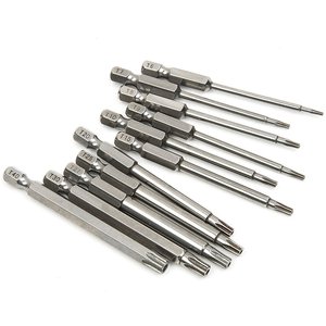 11 Miếng 1/4 Inch Hex Shank T6-T40 3 Inch Chiều Dài S2 Thép Torx An Ninh Đầu Tuốc Nơ Vít Khoan Set Bits - Product Image 1