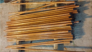 Mango de escoba de madera de eucalipto natural ecológico de Kego Ltd con cabezal de escoba de PVC, escobas y recogedores sostenibles - Product Image 1