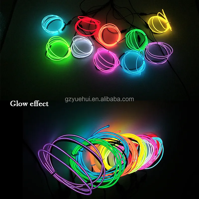 2017 Hot verkäufe 2.3mm EL Wire Led Glowing Lighting Not Include EL Driver For Toys Craft Garden Clothing Logo DIY Party Decoration