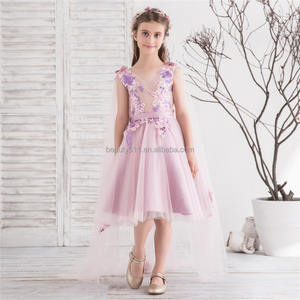 Vestido de Niña de las Flores Estilo Princesa, Vestido de Gala con Cola de Catedral, Vestido Infantil para Niñas Pequeñas, Vestidos de Niña de las Flores - Product Image 1