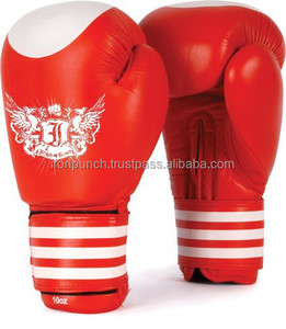 Gants de compétition d'arts martiaux et de boxe amateurs-Cuir de vachette de qualité supérieure Rembourrage épais à 4 couches Fermeture à crochet et à boucle - Product Image 1