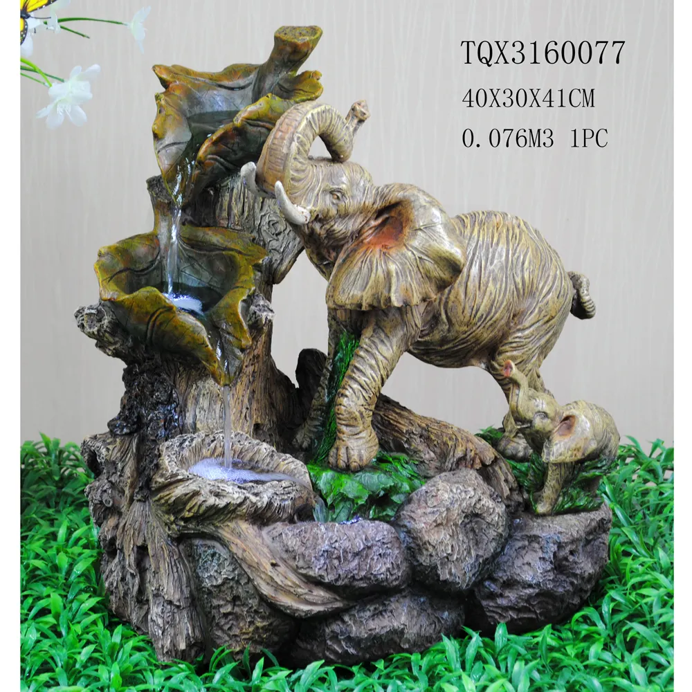 Fontaine d'eau en forme d'éléphant, décoration de jardin d'extérieur, vente en gros, nouveauté