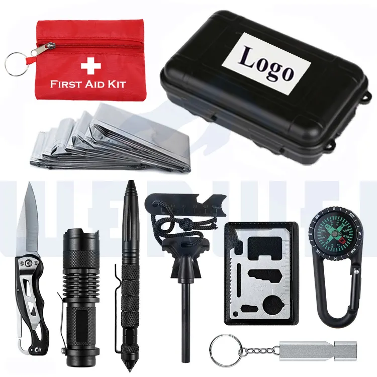 Kit d'outils de survie pour l'extérieur, équipement de poche polyvalent 11 en 1, étiquette privée, livraison gratuite