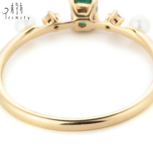Bague rétro en or 18K avec diamant naturel de haute qualité, Design Simple pour femme - Product Image 6