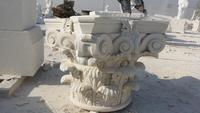 Pilier en pierre de marbre MCS251 colonne naturelle Beige ou blanche, décoration de la maison en pierre de première pierre, balustrade en marbre sur commande, poli 3 ans