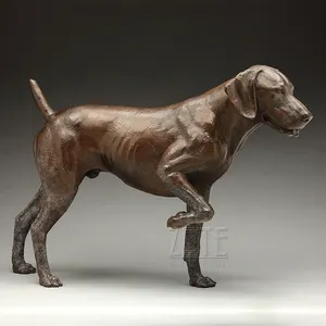 Açık Dekoratif Hayvan Heykel Yaşam Boyutu Bronz Labrador Retriever Köpek Heykel