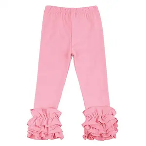 Aangepaste Solid Kleur Candy Kleuren Leggings Zachte Katoen Meisjes Groothandel Kinderen Leggings Kinderen Baby Icing Ruche Broek