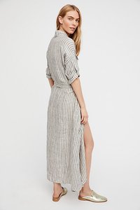 Robes décontractées élégantes de bohème vintage personnalisées Robe longue en lin pour femmes de haute qualité - Product Image 4