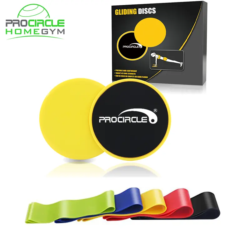 Power Training Exercise Gliding Core Sliding Discs and Exercise Resistance Loop Band