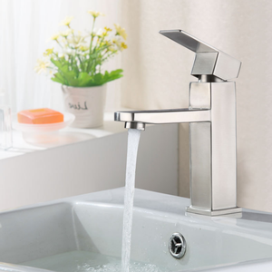 <span class=keywords><strong>Rubinetto</strong></span> per <span class=keywords><strong>Lavabo</strong></span> da Bagno Contemporaneo in Acciaio Inox, Monocomando a Un Foro, Montaggio su Piano - Product Image 3