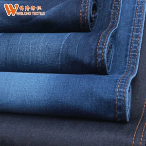China new fashion 98%cotton 2%spandex jutecell denim for woman pants jeans fabric manufacturers