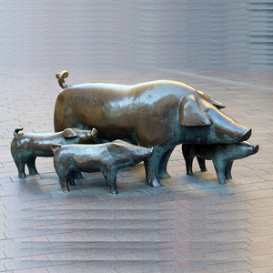 Interesante diseño de tamaño de cobre cerdo escultura para fuera de <span class=keywords><strong>la</strong></span> granja - Product Image 1