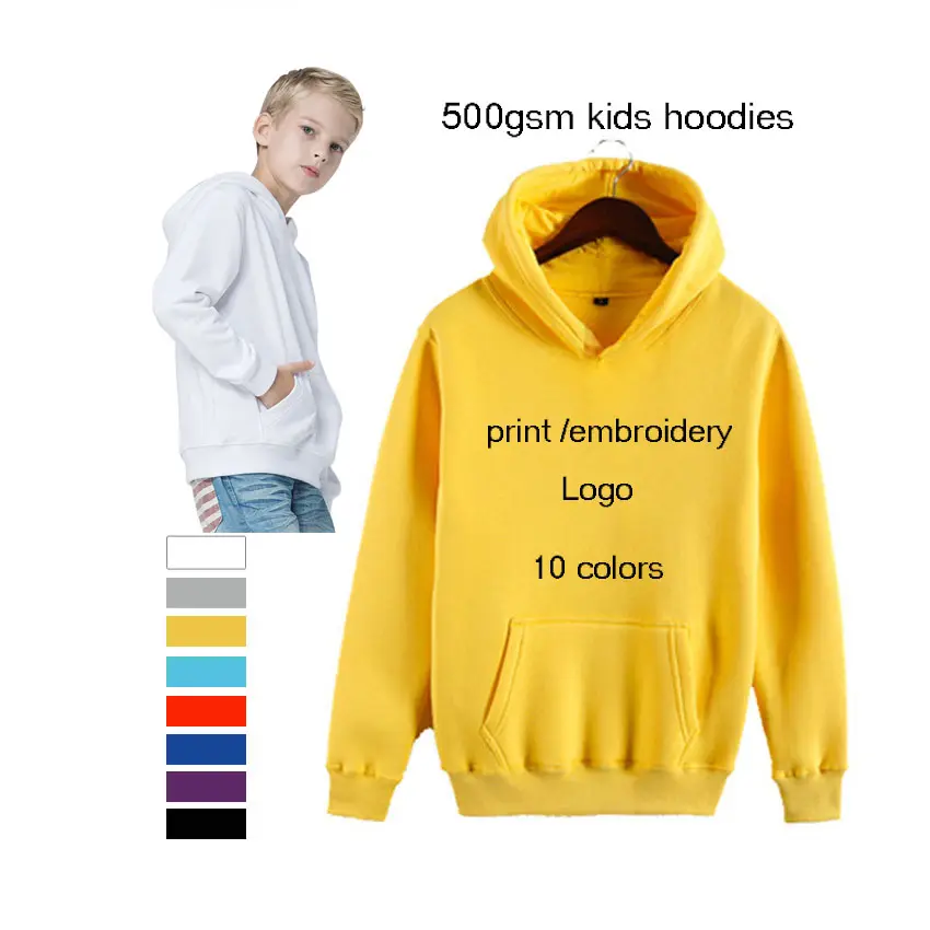 Poliéster de algodão de alta qualidade hoodies personalizado bordado hoodies infantis