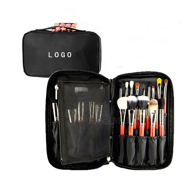 Custom Nylon Portable Empty Professional Brush Makeup Bag, Cosmetic Bag Makeup OEM