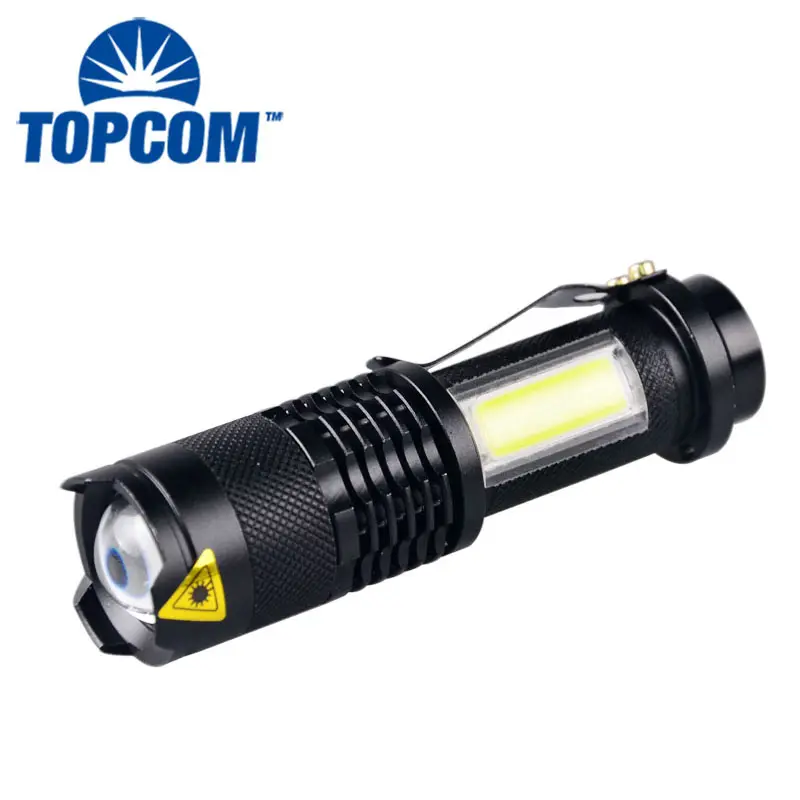 Wholesale COB +LED Outdoor Zoom Dimmer Waterproof Electric Torch Camping Lights Zoomable Dimmer Emergency Mini Flashlight