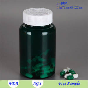 Chemical Industrial Use and PET Material <strong>Green</strong> 400cc Plastic <strong>Bottle</strong> with Flip <strong>Top</strong> Cap for Capsule - Product Image 3