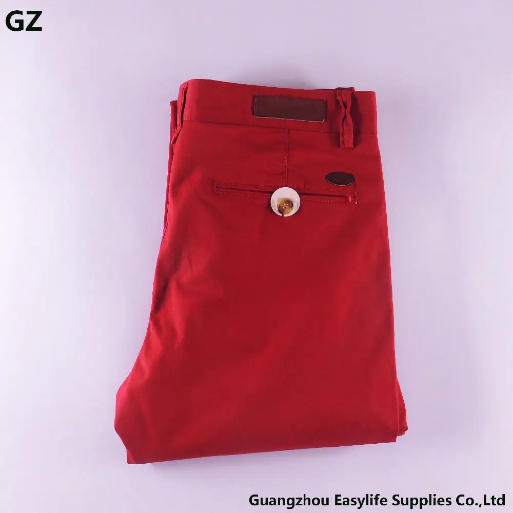 100% Cotton Casual Long Red New Fashion Pant Man Trousers Wholesale