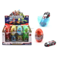 OEM Mainan Mobil Kejutan Telur dengan Permen Keras Kualitas Tinggi Plastik Kejutan Mainan Telur Permen