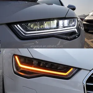 Phare pour Audi A6L, feu avant à LED, boîtier noir et SY, année 2013 — 2017