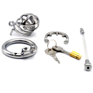 FRRK 5.7cm métal Mâle dispositif de chasteté cage lock pénis en cage avec porte-clés + fermoir homme cage de chasteté avec anneau pénien - Product Image 5