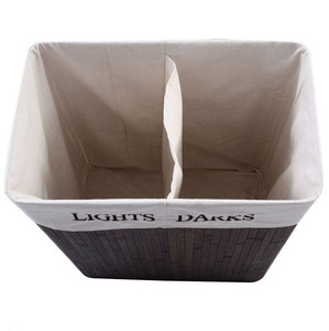 <strong>Hamper</strong> Laundry Basket Washing Cloth Bin Rectangle Foldable Bamboo Ranger Lid Brown Storage Baskets Square Dark Brown 52*32*63 - Product Image 6