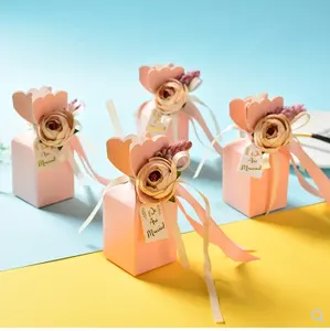 Sacchetto di carta kraft personalizzato regalo scatola di caramelle per matrimonio sacchetto di caramelle per scatola di bomboniere per feste