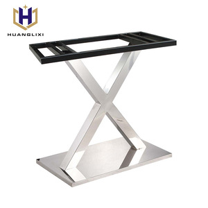 <span class=keywords><strong>Pieds</strong></span> de meubles décoratifs X forme piédestal <span class=keywords><strong>en</strong></span> acier inoxydable base de <span class=keywords><strong>table</strong></span> pour le <span class=keywords><strong>verre</strong></span> - Product Image 1