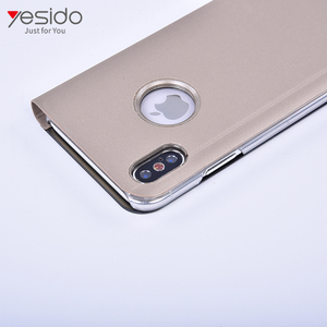 Miroir flip en cuir retour smart cover cas pour <span class=keywords><strong>apple</strong></span> iphone XS, pour <span class=keywords><strong>apple</strong></span> iphone XS cas de couverture arrière - Product Image 4