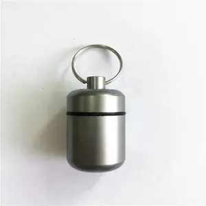 27*41mm Geocache coin storage keychain aluminum pill box