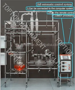 Reactores en industria farmacéutica Cilíndricos Reactor de Vidrio de Doble pared con calefacción/refrigeración y bomba de vacío