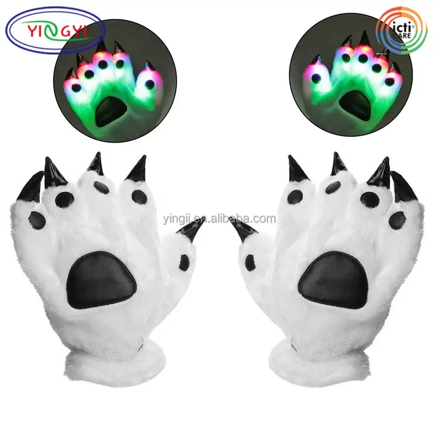 F311 Custom LED Finger Light Gloves Costume Mascot Color Changing Paw Party Animal Cosplay Costume
