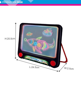 Tableau de <span class=keywords><strong>dessin</strong></span> magique lumineux KSF pour enfants, modèle avec lumière LED, en plastique ABS, <span class=keywords><strong>tablette</strong></span> de <span class=keywords><strong>dessin</strong></span> éducative avec marqueurs néon - Product Image 5