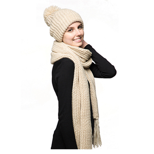 Venta al por mayor <span class=keywords><strong>barato</strong></span> Slouch Baggy Pom Beanie Mujeres Sombreros de punto y bufanda Sombrero - Product Image 2