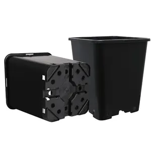 Pot en plastique noir et carré, de 2 à 3 gallons, de fabrication professionnelle, livraison gratuite