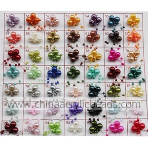 Flowers artificial imitation with cable chain flower garland with branch spary beads craft decoration - Product Image 3