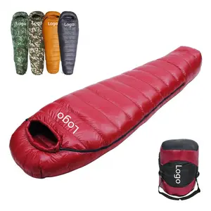 Mwwoqi — sac de couchage en duvet d'oie pour adultes, ultraléger, Portable, 3 saisons, pour randonnée, Camping, intérieur et extérieur