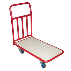 Chariot à palette mobile pliable avec quatre roues OEM, capacité de charge personnalisable 200kg, en acier, plastique, plate-forme de poussée manuelle, 300kg