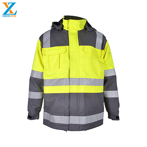 Manufacture Winter Waterproof Warm <strong>Hi</strong> <strong>Vis</strong> Reflective Safety Uniform Road Traffic Safety Warning Reflector Hooded Coat - Product Image 2