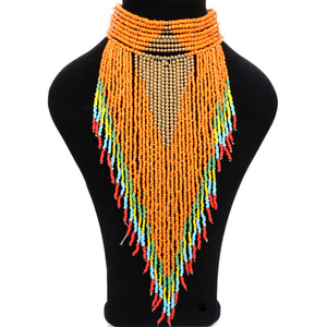 2019 moda boemia stile fatto a mano perline in resina lunga nappa collana girocollo gioielli dichiarazione pendente bavaglino collana per le donne - Product Image 6