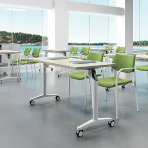 Gambe da tavolo in metallo tavolo pieghevole bianco mobili da ufficio scrivania moderna su misura scrivania mobile OEM E1 MFC