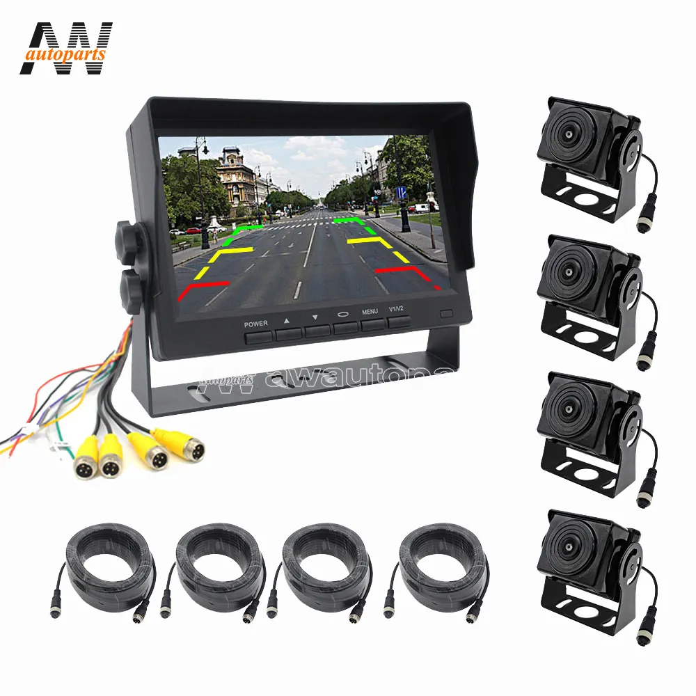 AW Nhà Máy giá xe buýt trường học xe tải 24 V Rear View Lật Sao Lưu Hệ Thống Camera Với Xe Hơi Không Dây 7 Inch Màn Hình cho Xe Tải