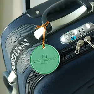 Thẻ Hành Lý Logo Debossed Tùy Chỉnh Thẻ Treo Túi Hành Lý Du Lịch Thẻ Vali Tròn Bán Sỉ - Product Image 4