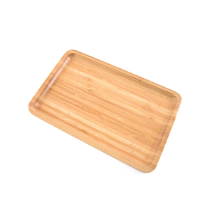 <span class=keywords><strong>Plateau</strong></span> de service roulant en <span class=keywords><strong>bambou</strong></span> en <span class=keywords><strong>bois</strong></span> de hêtre pour restauration rapide simple de couleur naturelle - Product Image 4