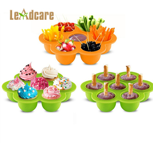 Pétalo en forma de Eco-friendly colorido silicona cake molde herramientas bebé asistencia caja de comida con tapa - Product Image 1