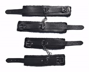 SacKnove prodotto per adulti PU Leather Restraint Foot Fetish polsini alla caviglia da polso Set donna peluche Furry Sex Toys Bondage manette - Product Image 6